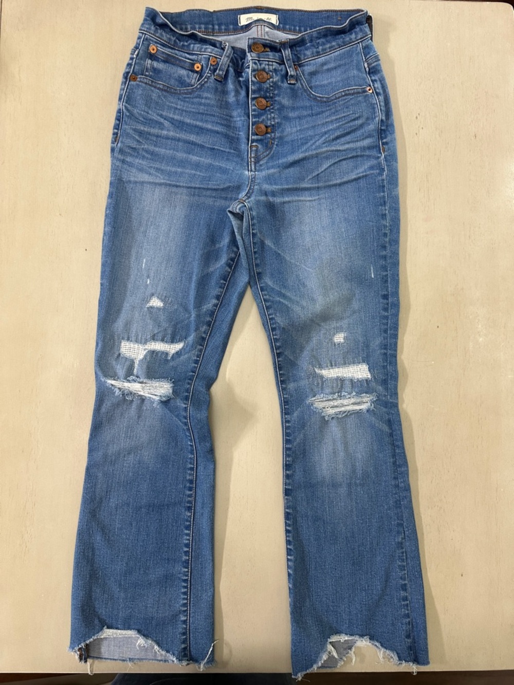 Madewell Cali Demi-Boot Jeans in Bronson Wash Button-Front Edition -26